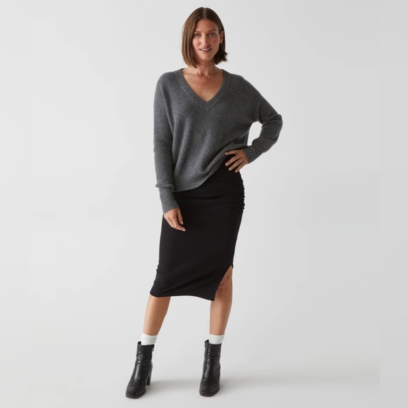 MICHAEL STARS RAE RIBBED STRIPED SKIRT WITH SLIT NWOT - Picture 9 of 13